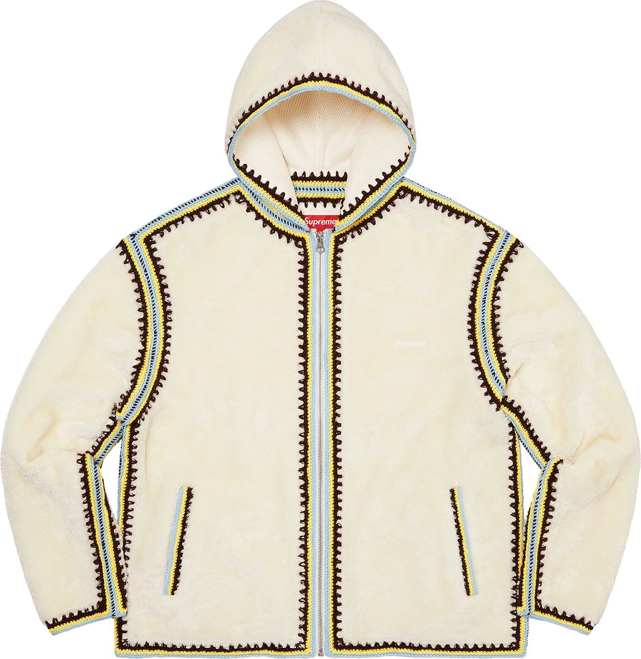 Crochet Edge Hooded Zip Up Top view 5